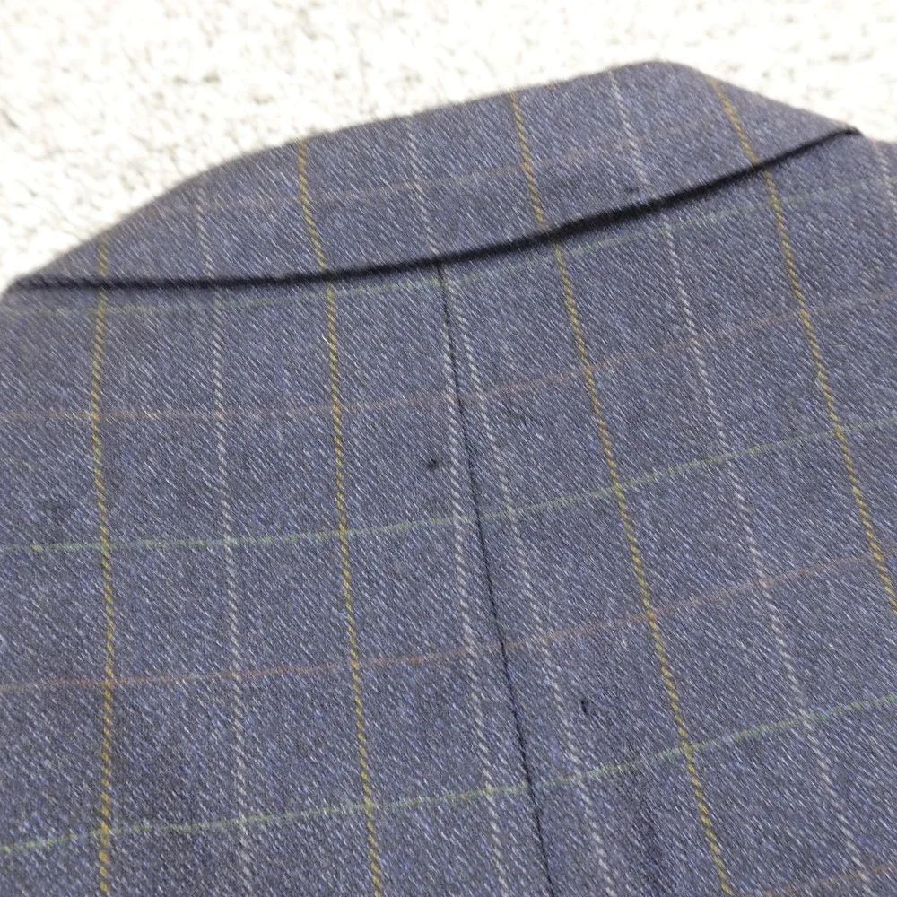 Burberry Blazer Mens 44R Blue Plaid Wool Cashmere Sport Coat Jacket Suit Top USA